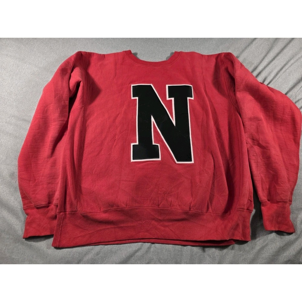 VTG USA Nebraska Cornhuskers Heavy‎ Sweatshirt XL Pullover Crewneck DISTRESSED